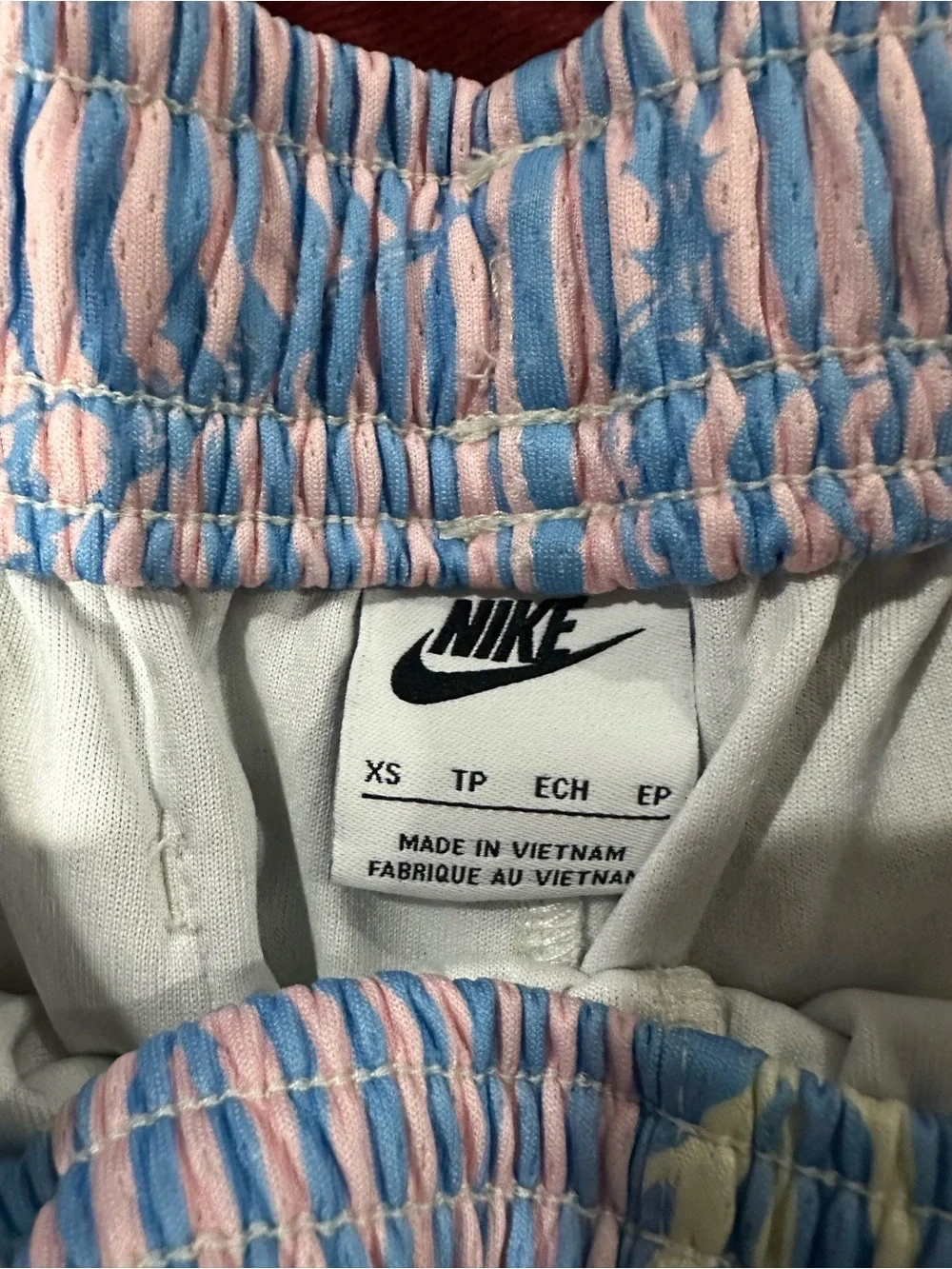 Nike Men’s Pink & Light Blue Zebra-Stripe Swim Trunks